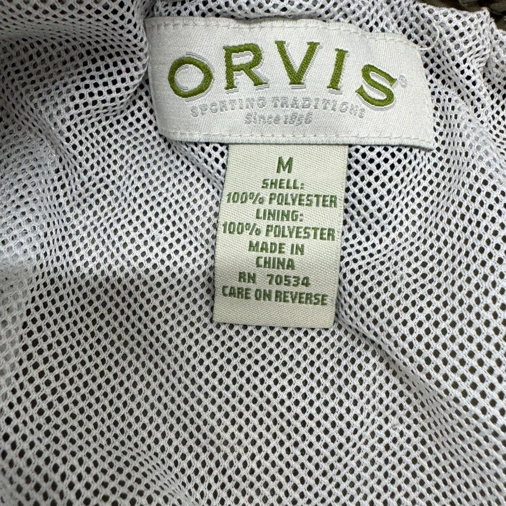 Orvis Mens Olive Green Medium Mesh Lined Swim Trunks Shorts‎ #574